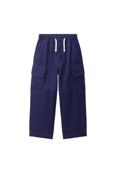 PANTALÓN CARGO BOLSILLOS - Azul tinta de Zara