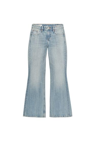JEAN TRF FLARE TAILLE BASSE - Bleu clair de Zara