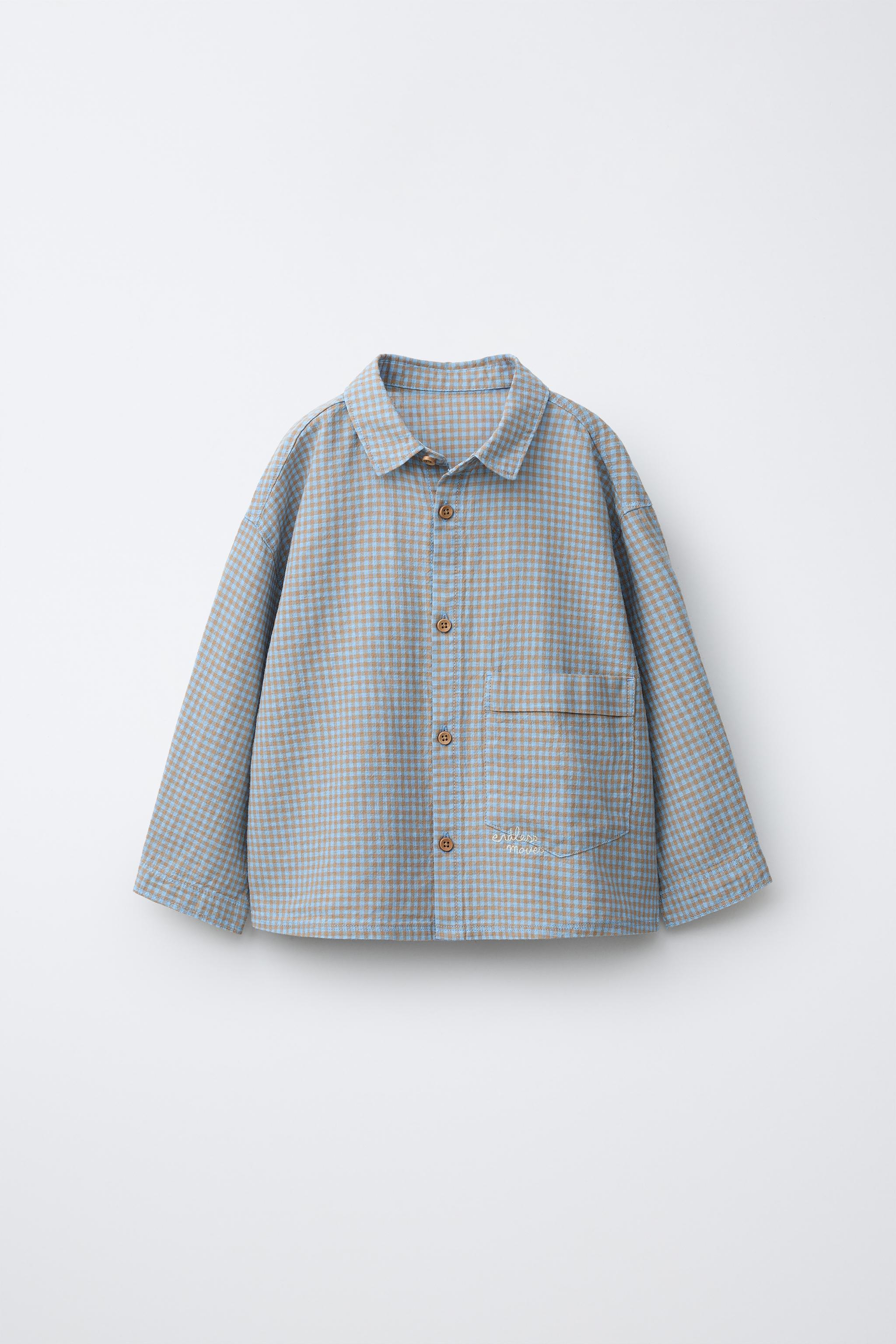 CHEMISE IMPRIMÉ CARREAUX VICHY EN COTON ET LIN