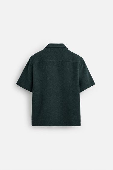 CHEMISE RELAXED FIT STRUCTURÉE - Bleu / Vert de Zara - Image 7