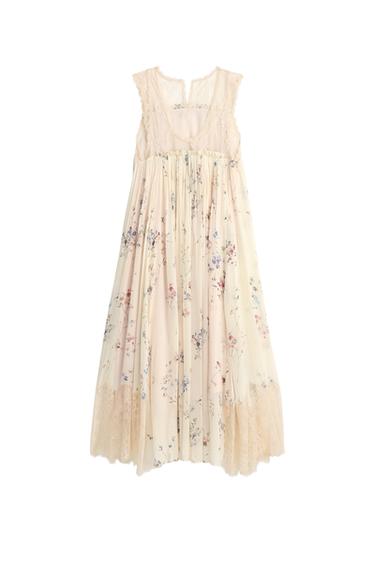 Zara LIMITED EDITION COMBINATION LACE DRESS - Printed
