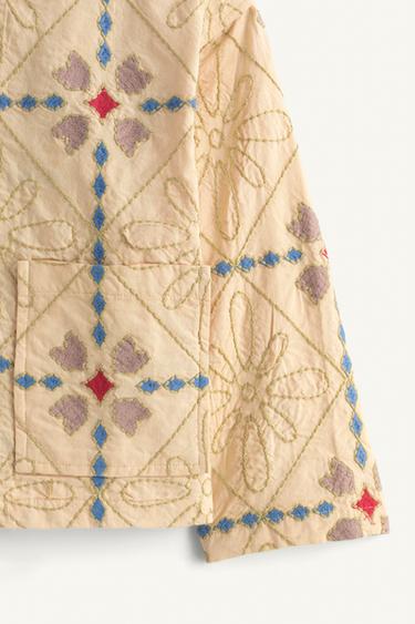 LIMITED EDITION EMBROIDERED PUFFER JACKET - Beige by Zara - Image 7