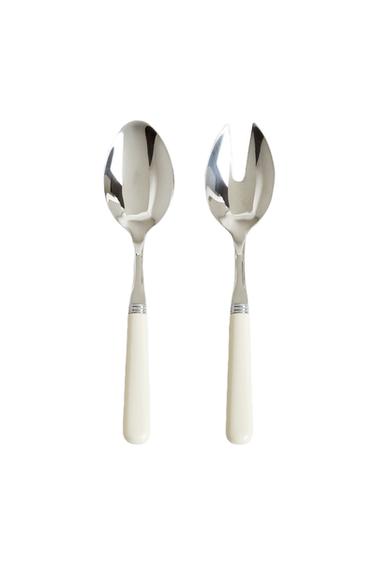 ENSEMBLE DE COUVERTS À SALADE AVEC MANCHE COLORÉ (ENSEMBLE DE 2) - Crème de Zara
