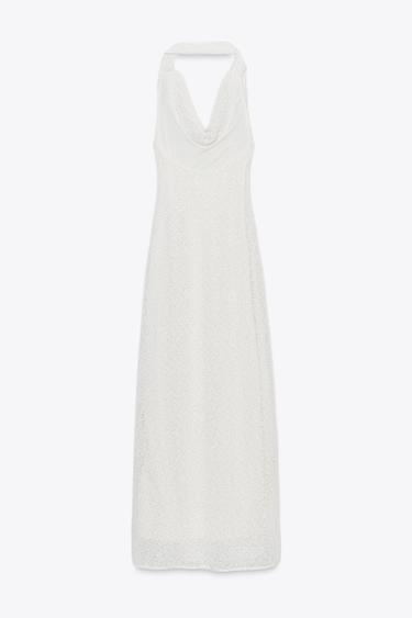 ROBE RUSTIQUE FOULARD - Écru de Zara - Image 8