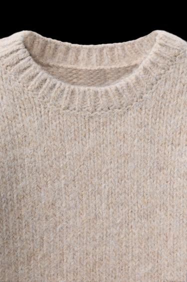 PLAIN KNIT JUMPER - Beige by Zara