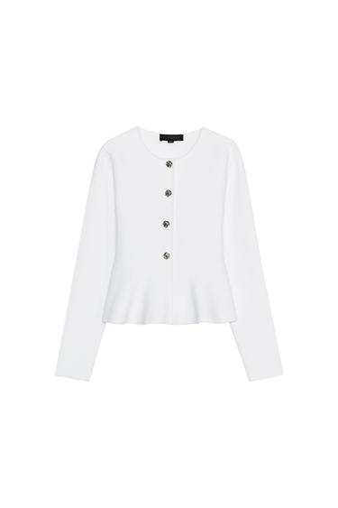 FINE KNIT PEPLUM JACKET