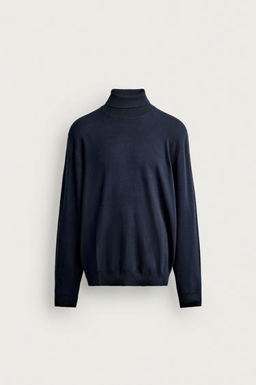 BASIC HIGH NECK JUMPER - Navy blue by Zara