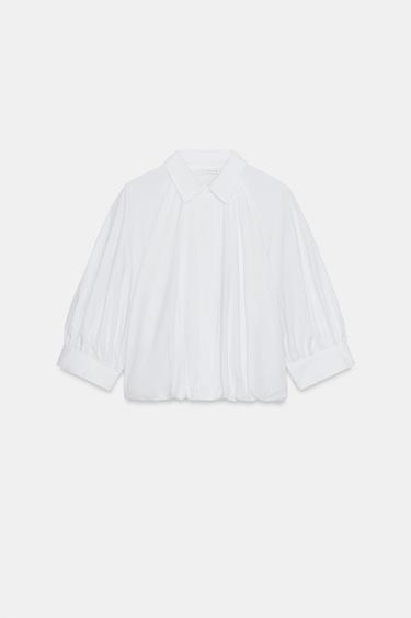 ZW COLLECTION PUFF SLEEVE SHIRT - White by Zara - Image 4