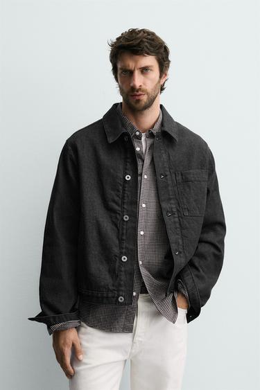 SOBRECAMISA ACOLCHADA DENIM - Negro de Zara