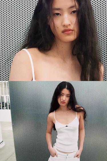 Zara LACE TRIM CAMISOLE - Oyster-white