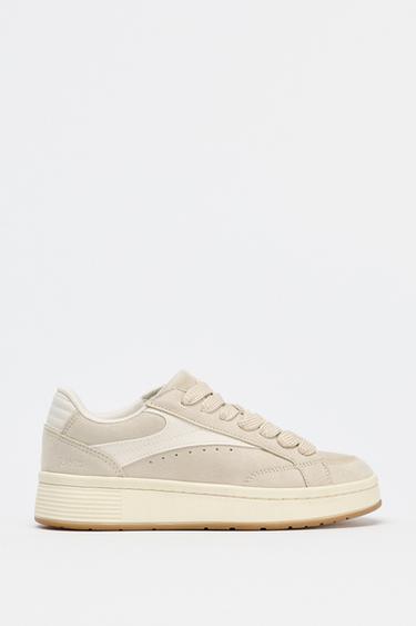 COLOUR-BLOCK TRAINERS - Ecru White by Zara