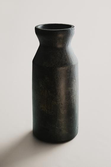CYLINDRICAL CERAMIC VASE - Black / Brown by Zara - Image 5