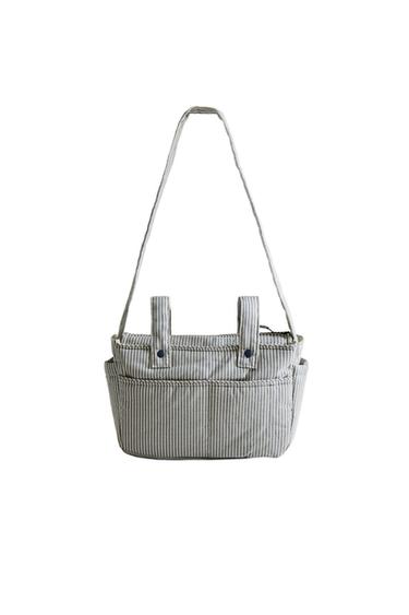 SAC MATERNITÉ COTON RAYURES - Gris de Zara
