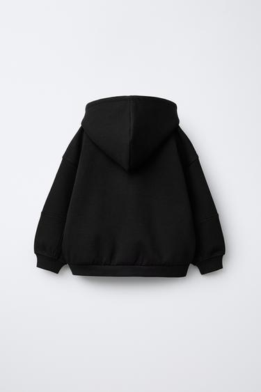 INTERLOCK ZIP-UP HOODIE - Black by Zara - Image 1