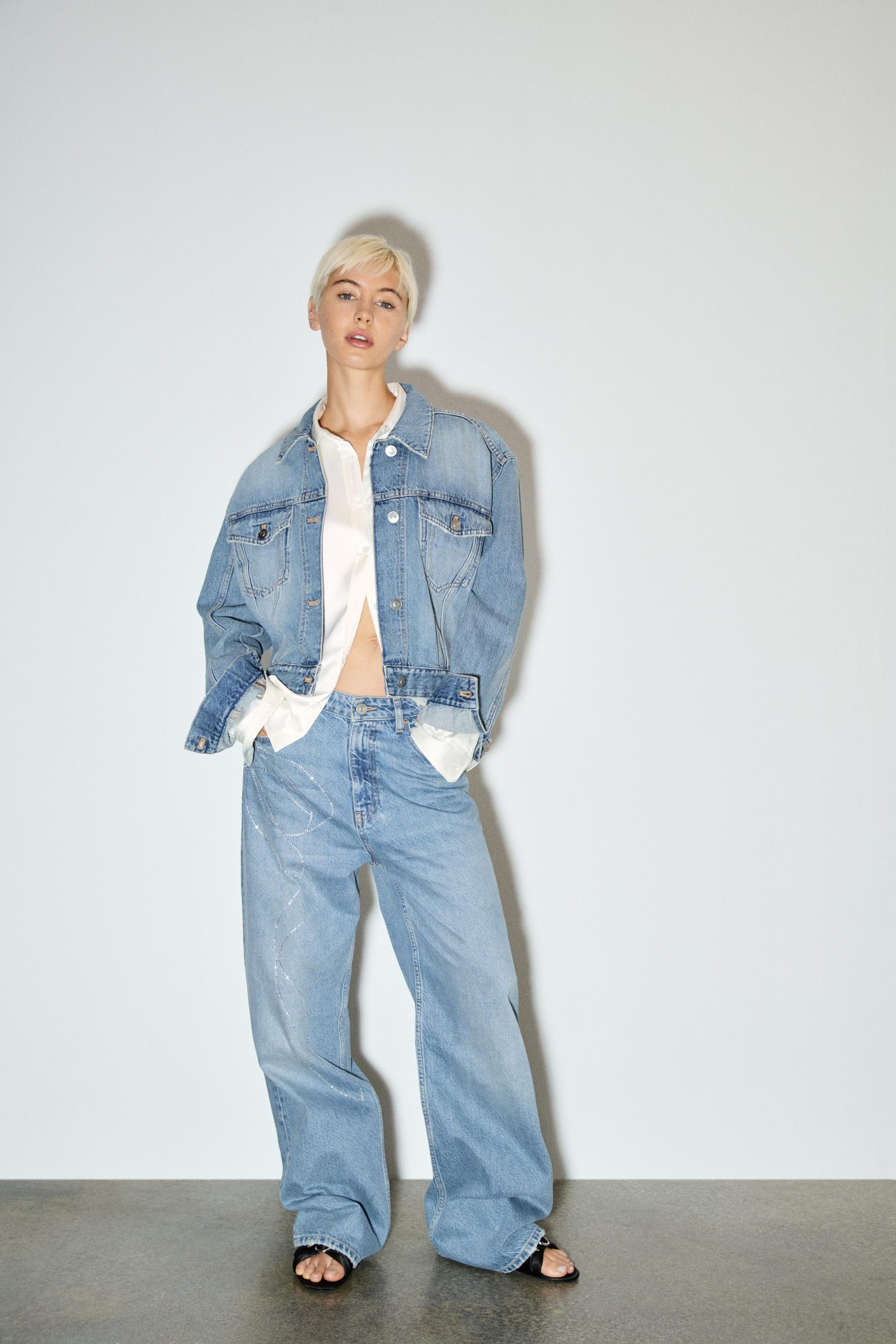 Zara Jackets Jeansjacke Oversize Zara Zara Black Cropped Denim Jacket