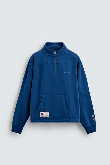 CHAMPION ® X ZARA QUARTER-ZIP SWEATSHIRT - Navy blue by Zara