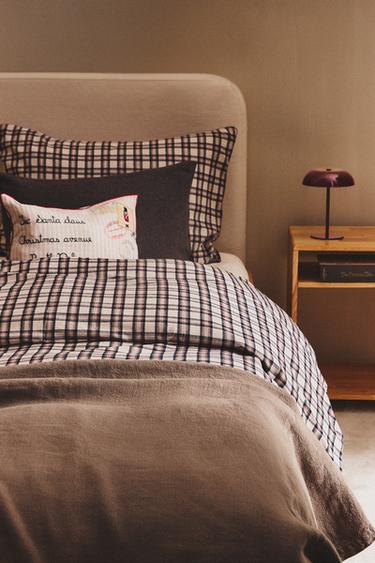 CHILDREN’S CHRISTMAS CHECK FLANNEL DUVET COVER - Multicoloured by Zara