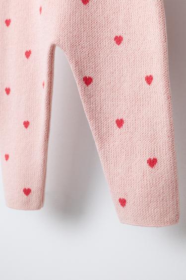 HEART PRINT KNIT TROUSERS - Pink by Zara - Image 3