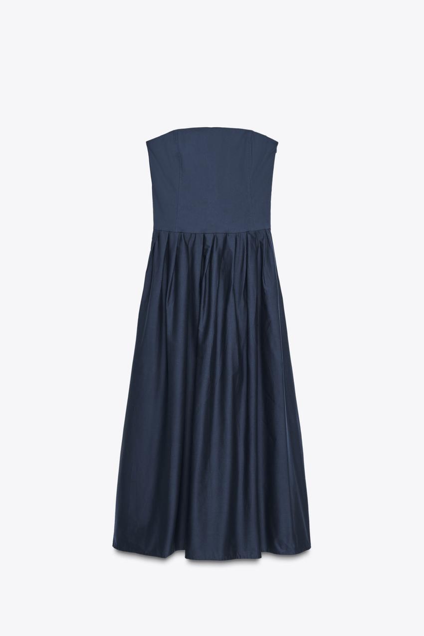 STRAPLESS POPLIN DRESS