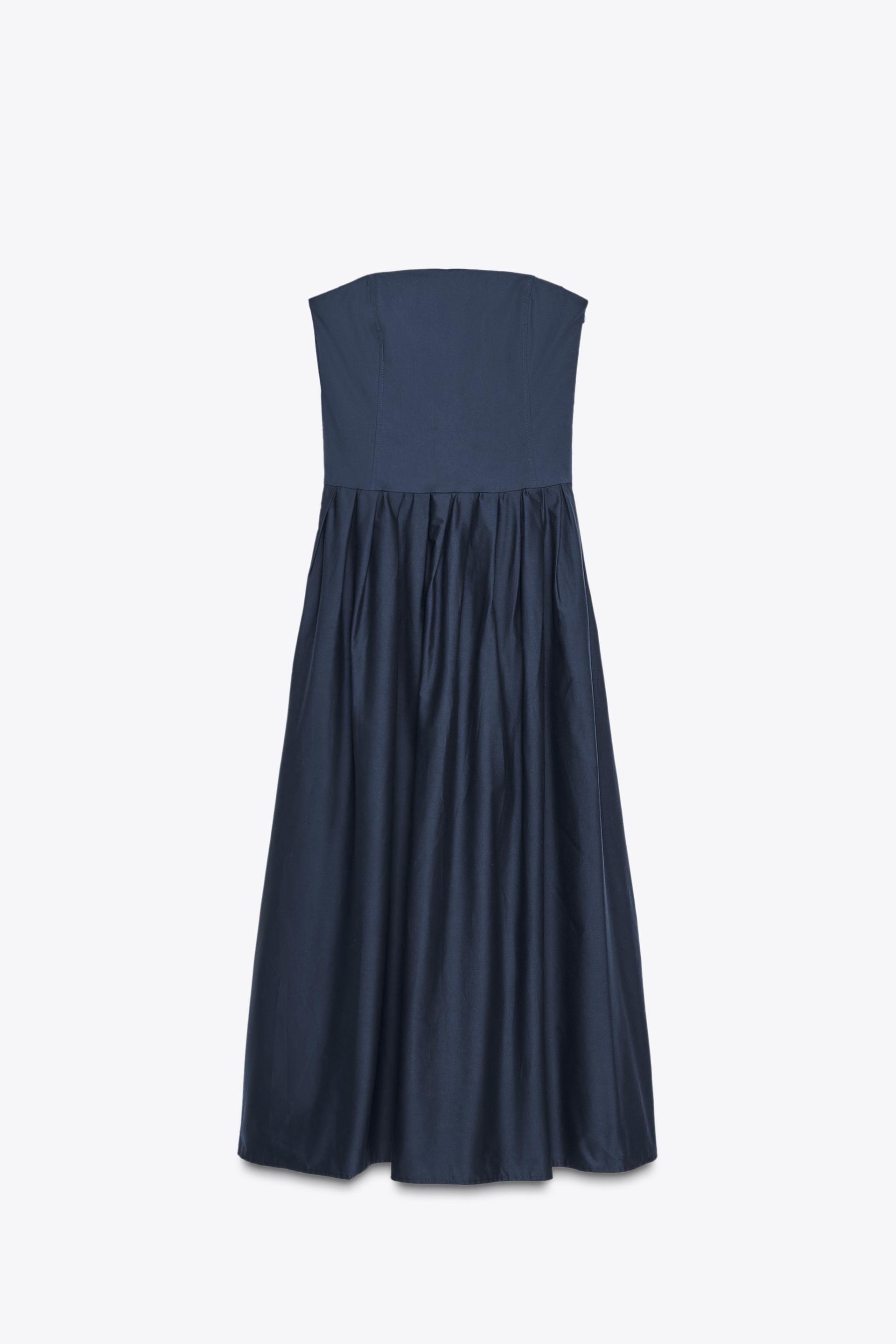 STRAPLESS POPLIN DRESS