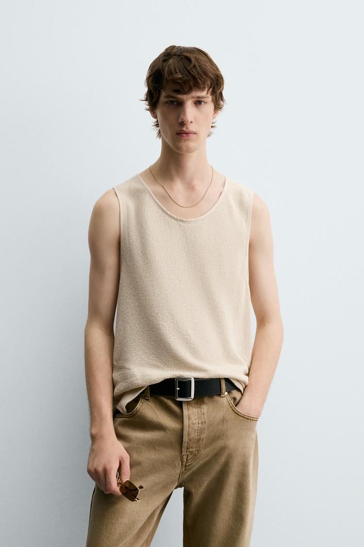 TEXTURED TANK T-SHIRT