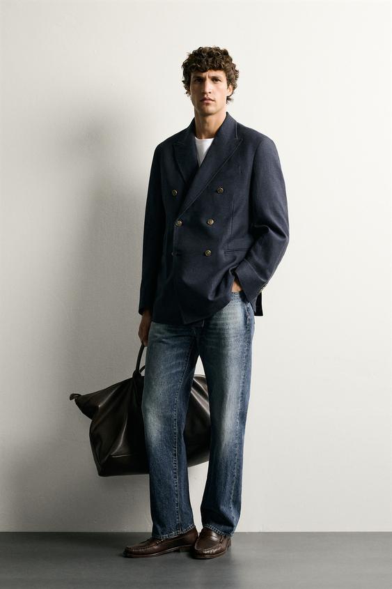 VESTE À BOUTONNAGE CROISÉ REGULAR FIT - Bleu marine de Zara - Image 0
