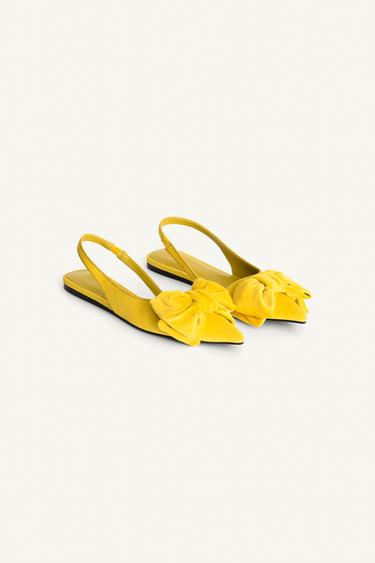 Zara LIMITED EDITION SLINGBACKS WITH LARGE BOW - Yellow
