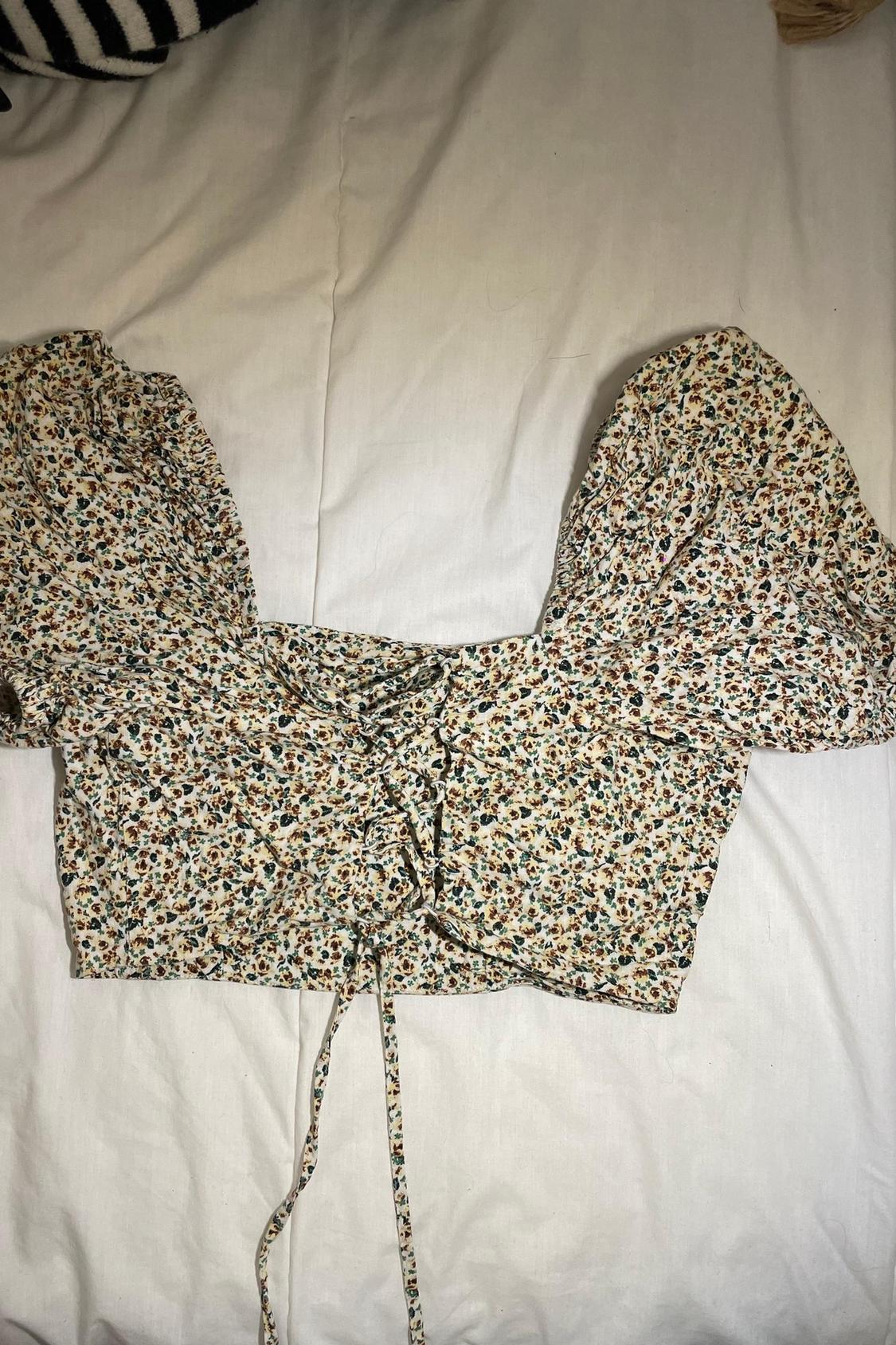 PRINTED LINEN BLEND BLOUSE - Image 3