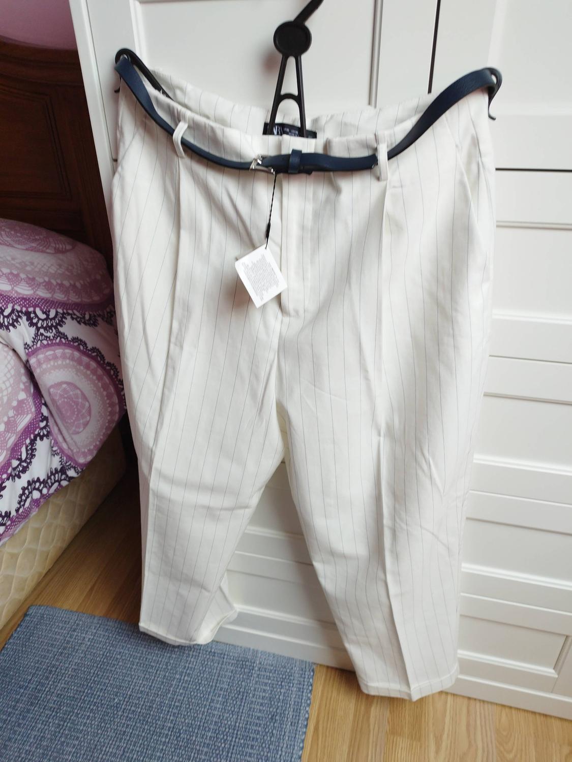 STRIPED TROUSERS WITH BELT - Image 3