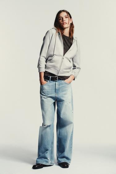 HOODIE - Grey marl by Zara