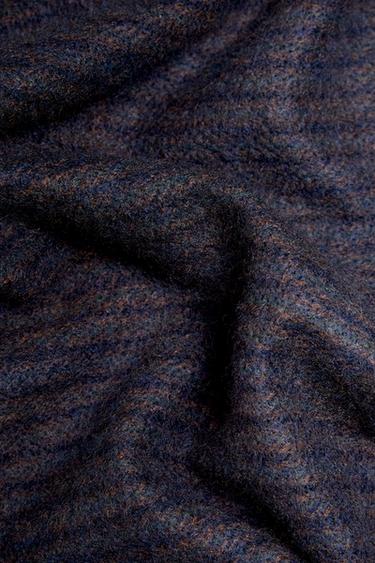 STRIPED BLANKET WITH FRINGING - Blue by Zara