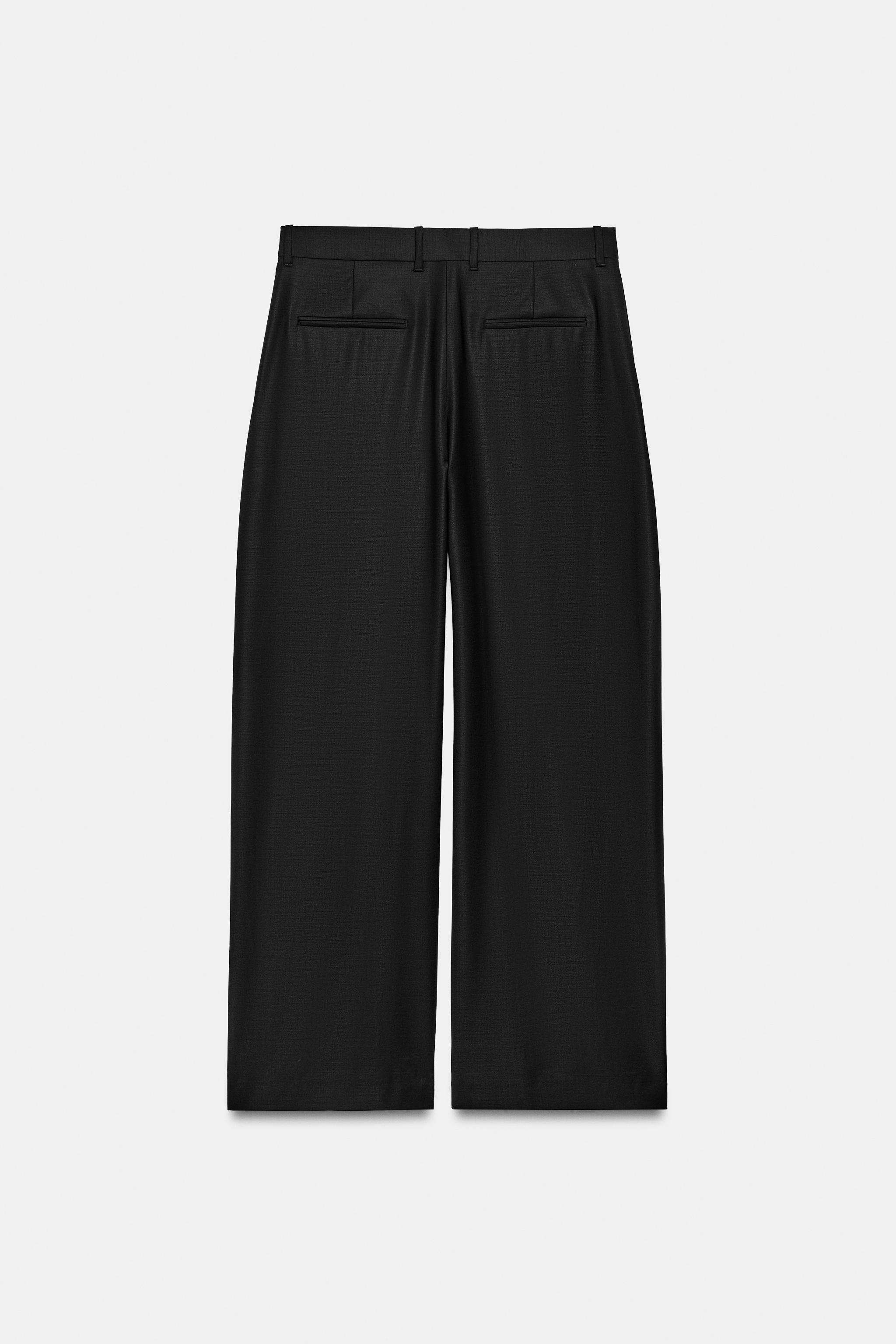 Женские брюки Zara ZW COLLECTION WIDE-LEG WOOL-BLEND PANTS — фото 6
