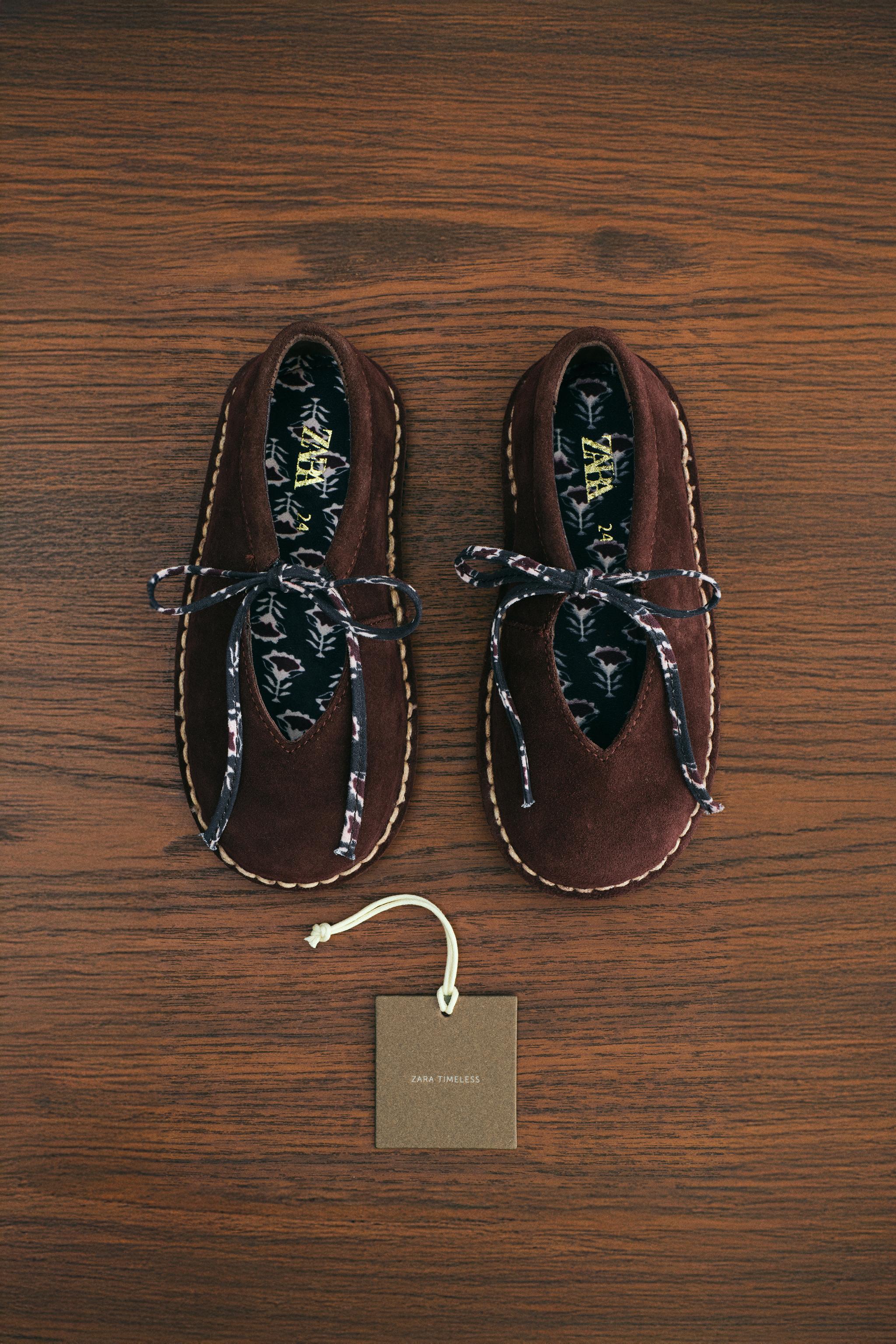 ZARA TIMELESS - リアルレザーバレリーナシューズ - ボルドー