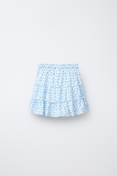TEXTURED PRINT BERMUDA SKORT - Blue by Zara - Image 1