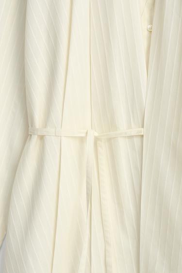 STRIPED JACQUARD KIMONO SHIRT - Ecru by Zara - Image 8