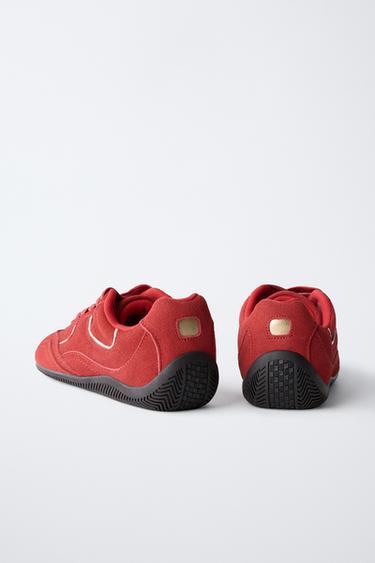 SPORTSCHUH AUS LEDER - Rot von Zara