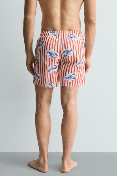 LOBSTER PRINT LONG SWIMMING TRUNKS - Multicoloured by Zara - Image 2
