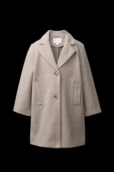 BASIC-MANTEL AUS TUCH - Hellbeige von Zara - Bild 0