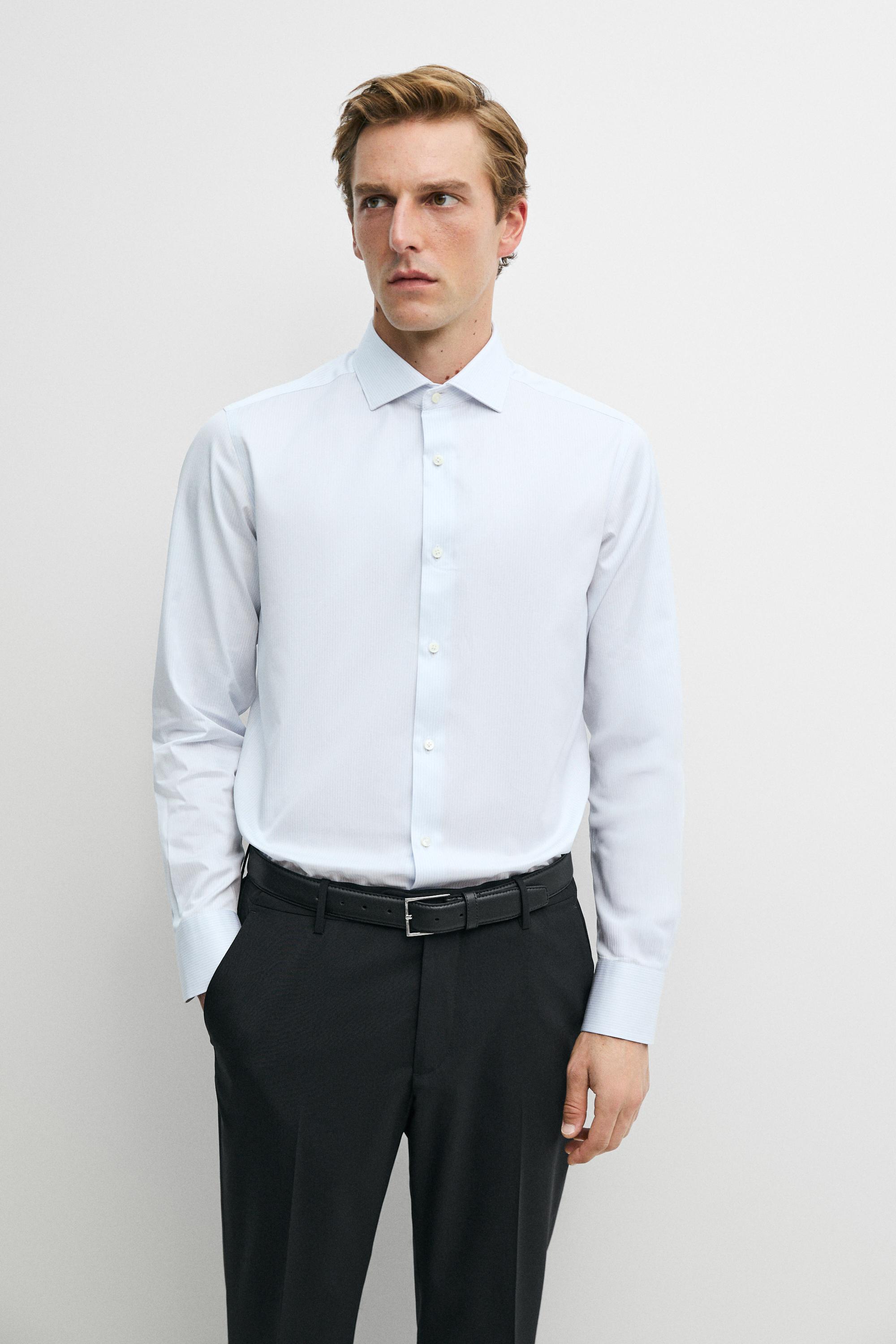 Slim fit 100% cotton shirt — striped