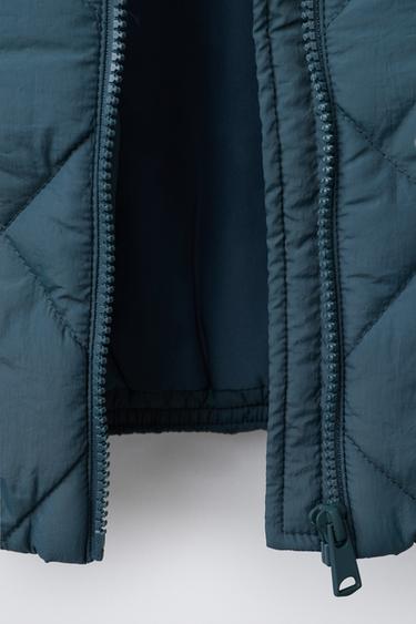 WATER-REPELLENT QUILTED BOMBER JACKET - Green / Blue by Zara - Image 5