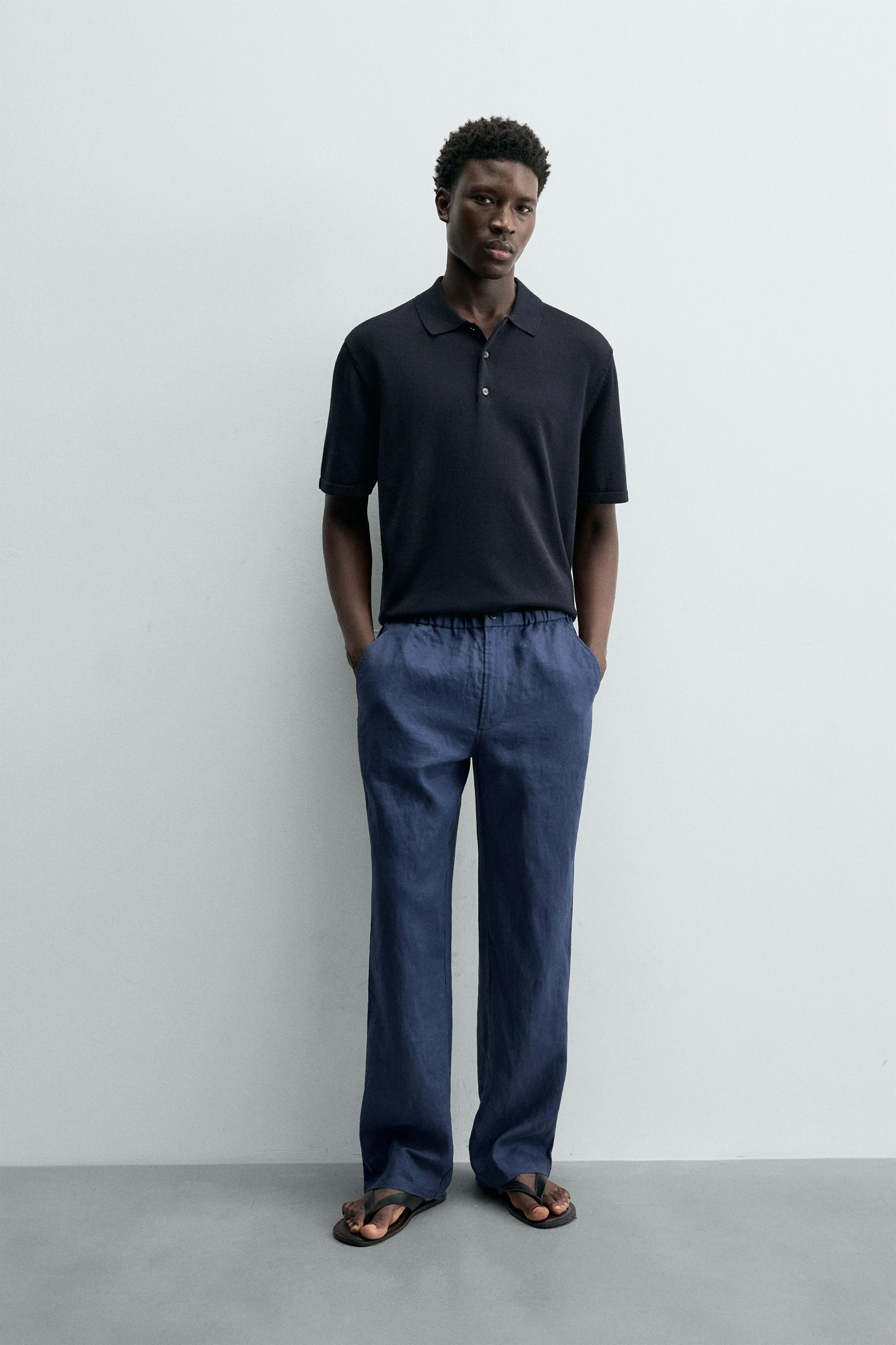 Zara REGULAR FIT %100 KETEN PANTOLON
