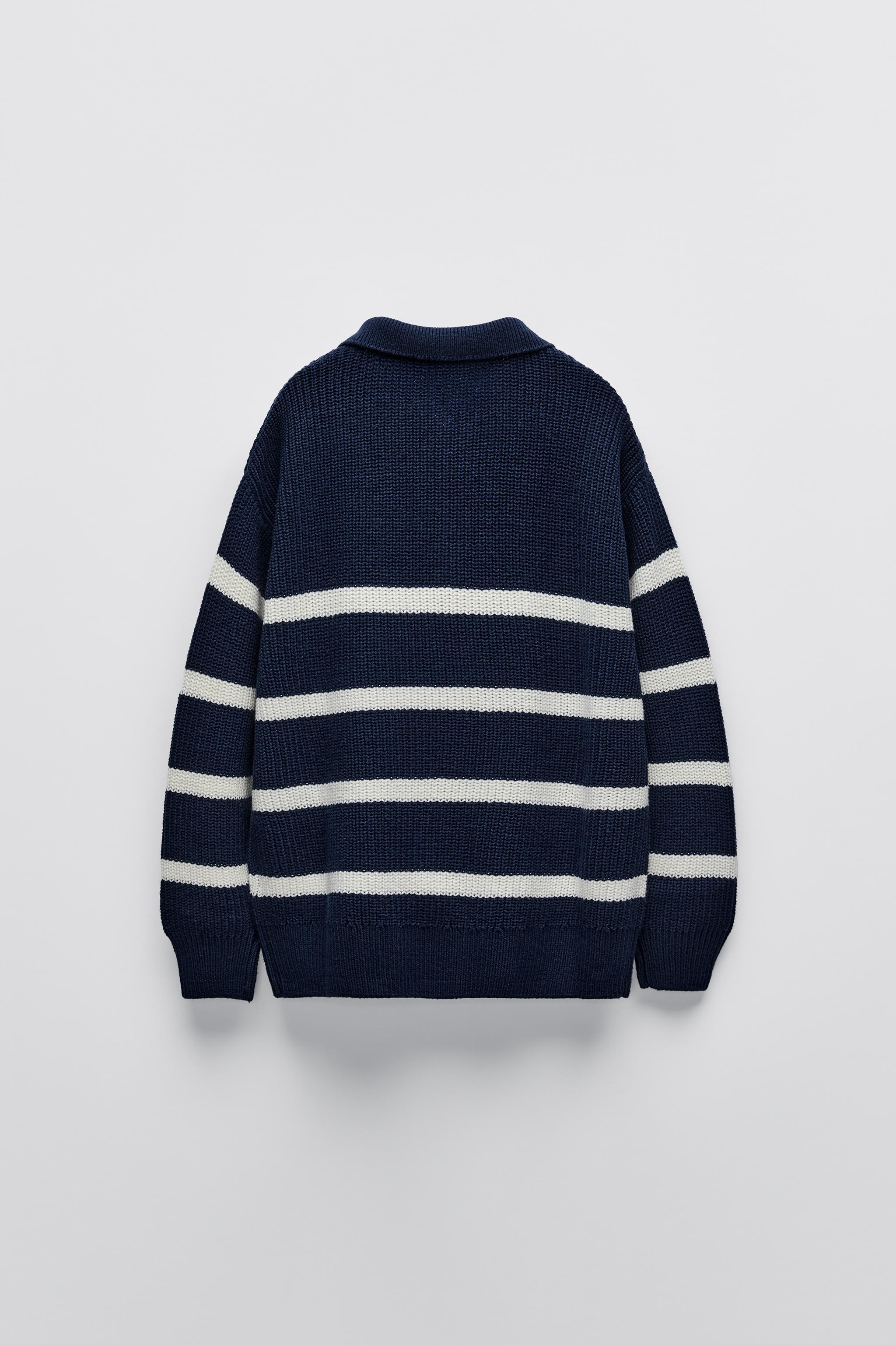 STRIPED SWEATER WITH ZIP