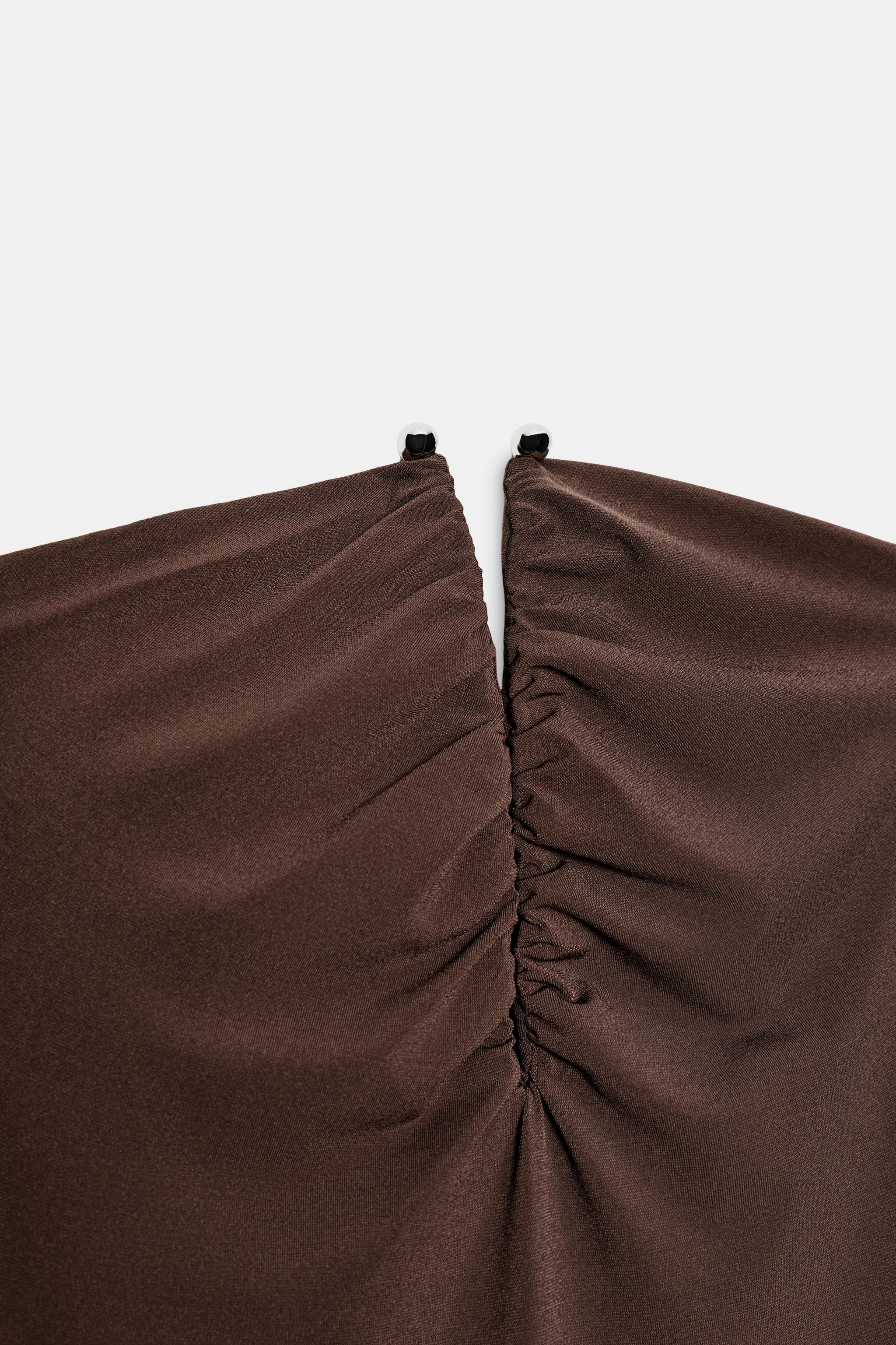 STRAPLESS DRESS - Brown | ZARA United States