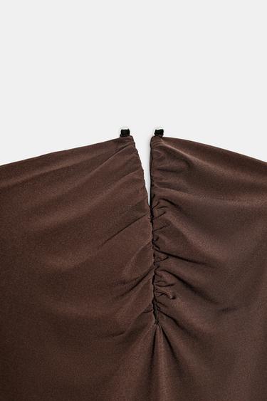 ROBE BUSTIER - Marron de Zara - Image 5
