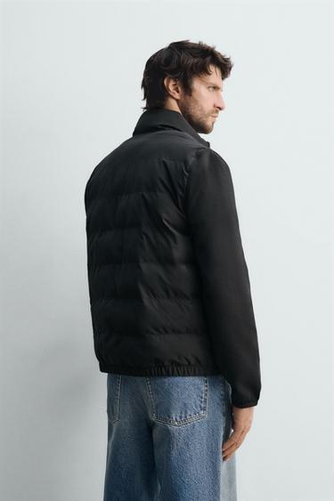 VESTE REMBOURRÉE EN MATIÈRES VARIÉES - Noir de Zara - Image 2