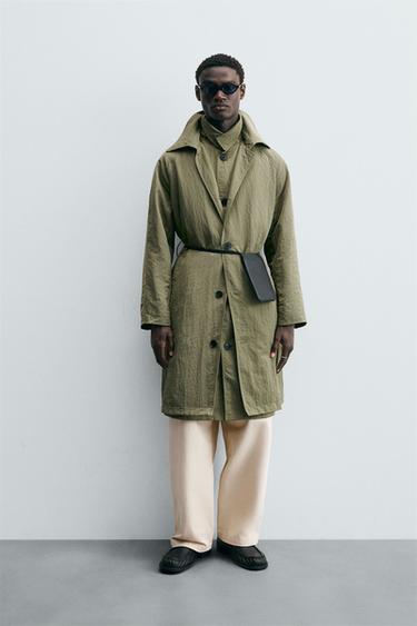 LIMITED EDITION TECHNICAL TRENCH COAT - Greenish by Zara