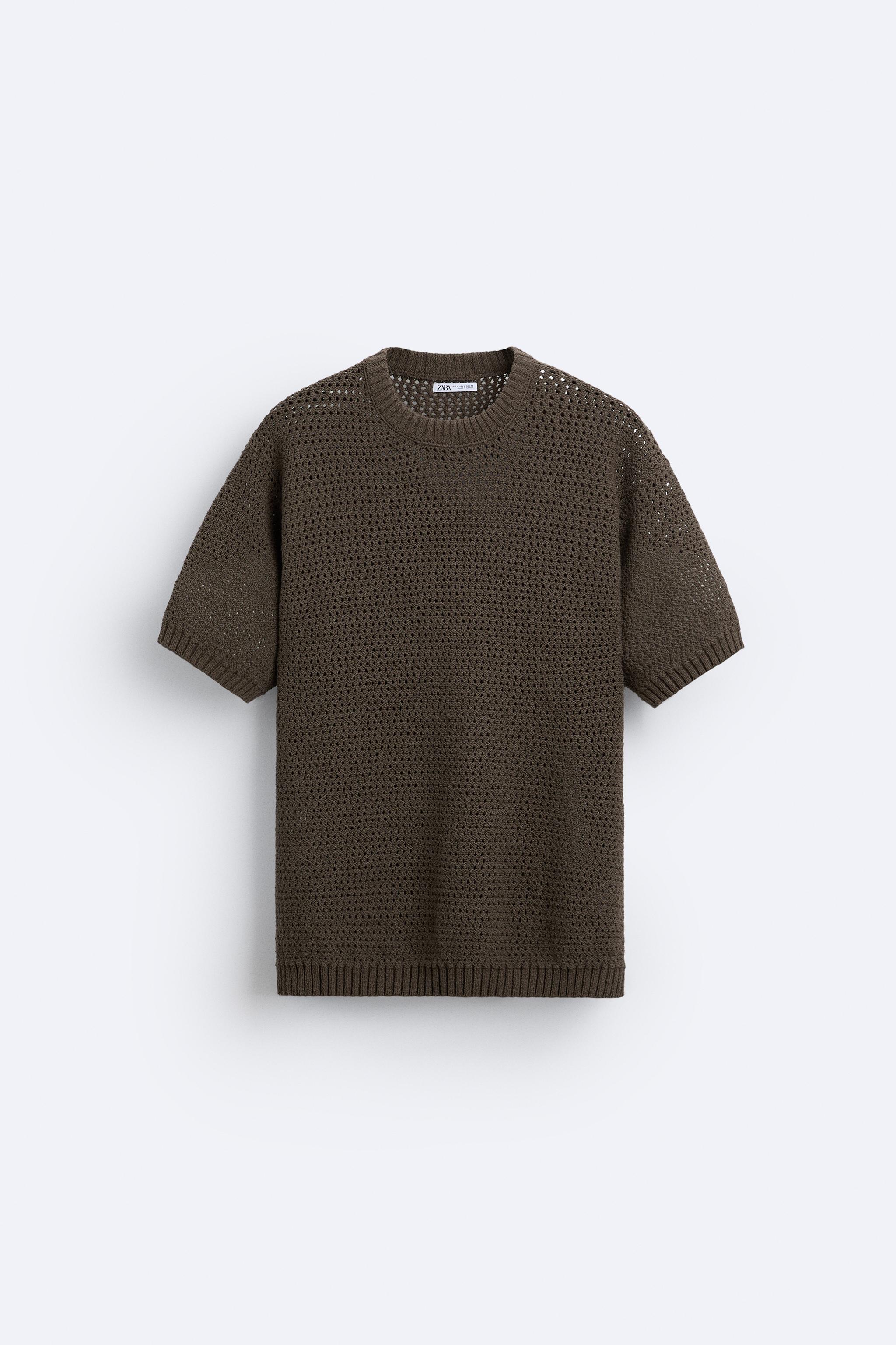 オープンニットＴシャツ - ブラウン/モール | ZARA Japan / 日本