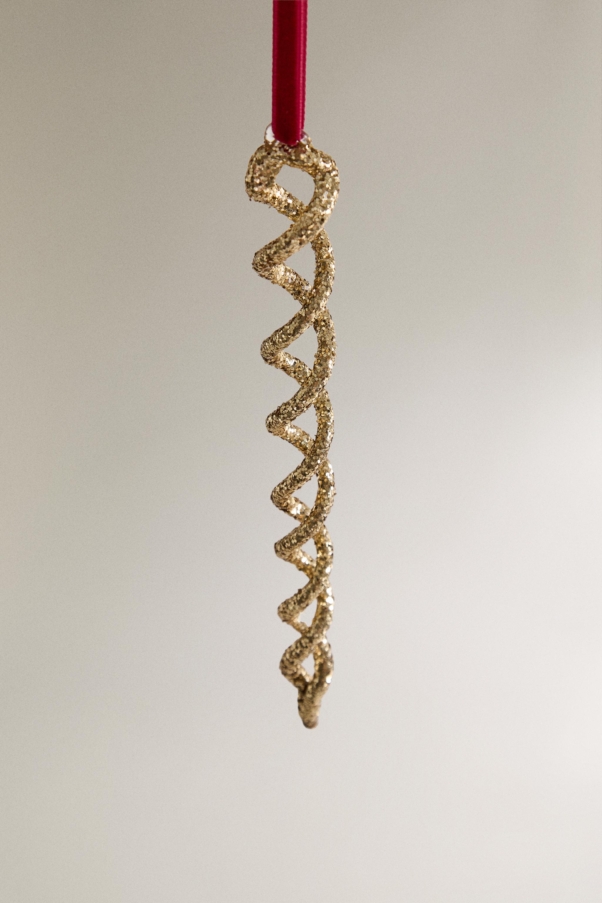 SPIRAL GLITTERY CHRISTMAS TREE ORNAMENT