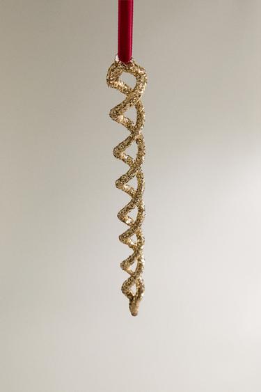GLITTERY SPIRAL CHRISTMAS TREE DECORATION - Golden by Zara - Image 1