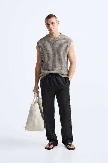 Zara OPEN KNIT VEST - brown vigore - Image 0